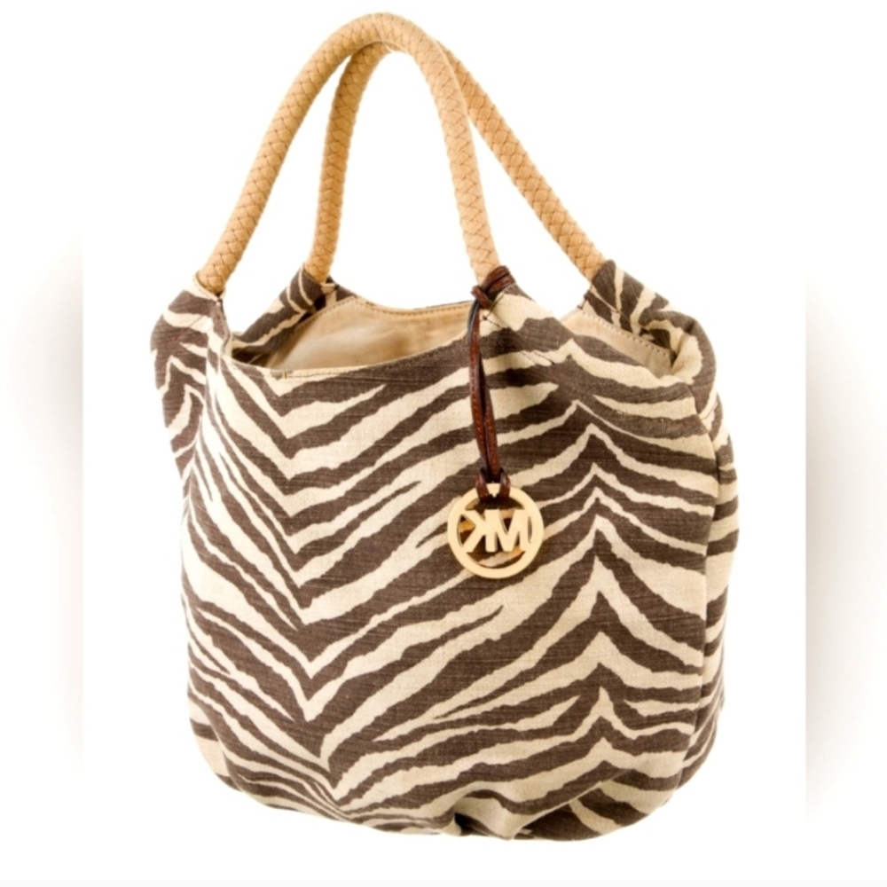 Michael Kors Tiger Print Marina Canvas Tote Bag